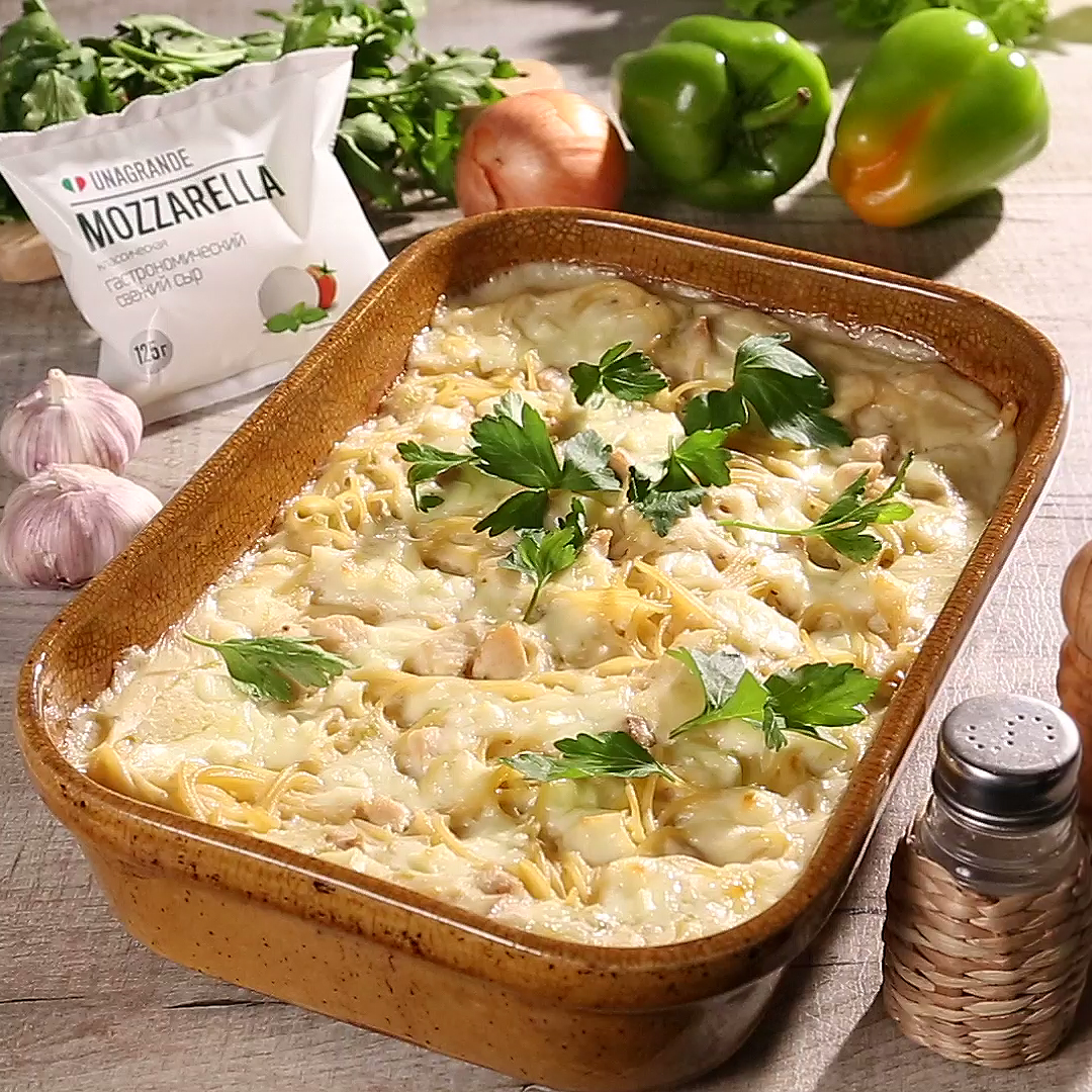 Как приготовить Паста с курицей и моцареллой