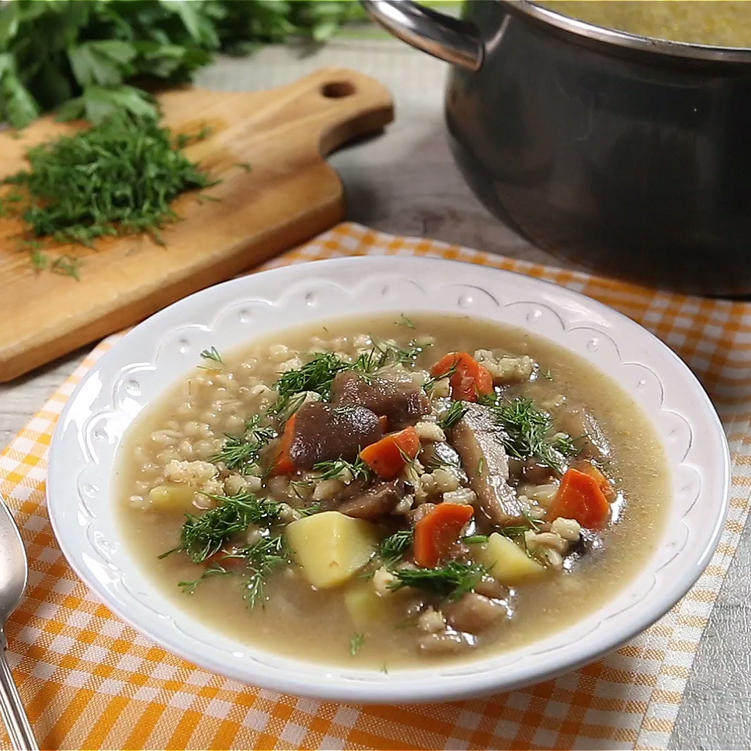 Как приготовить Грибной суп с перловкой